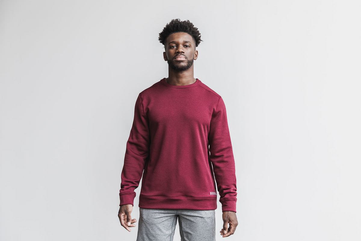 Nobull Performance Crew Men's Sweatshirts Deep Red | Australia (DS4750)